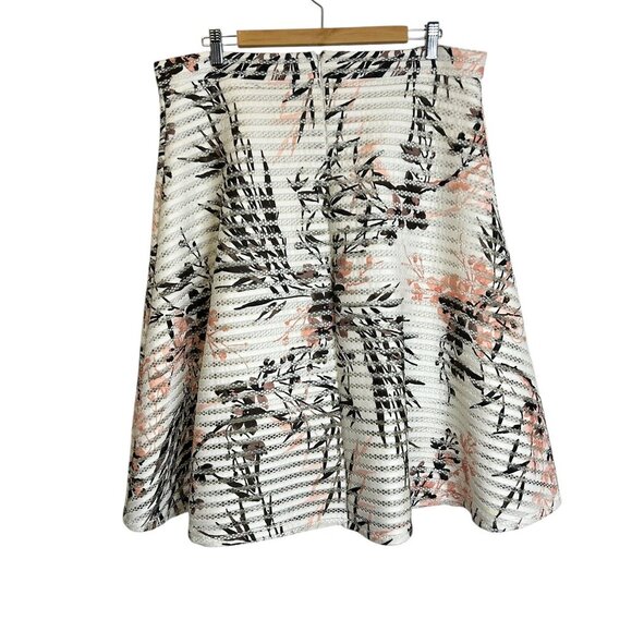 Le Chateau Cut Work Lace Sheer Full Floral Skirt Sz 18 White Pink Botanical Twee - Picture 2 of 8